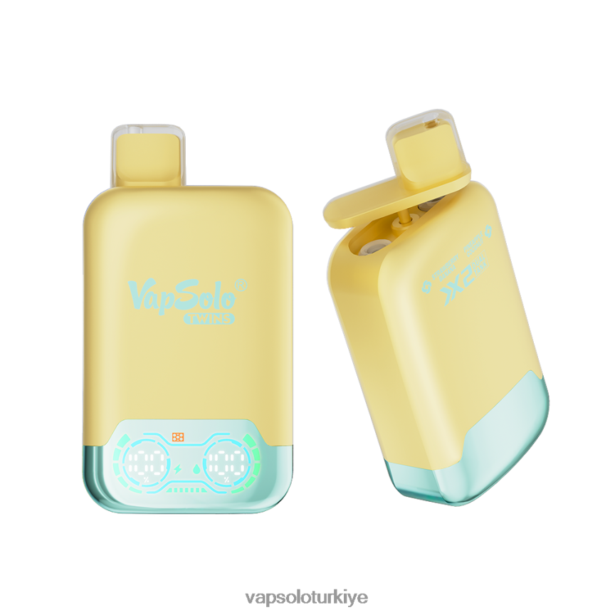 VapSolo Flavours - ananas hindistan cevizi ve çilek muz VapSolo TWINS tek kullanımlık elektronik sigara 6L02XF31