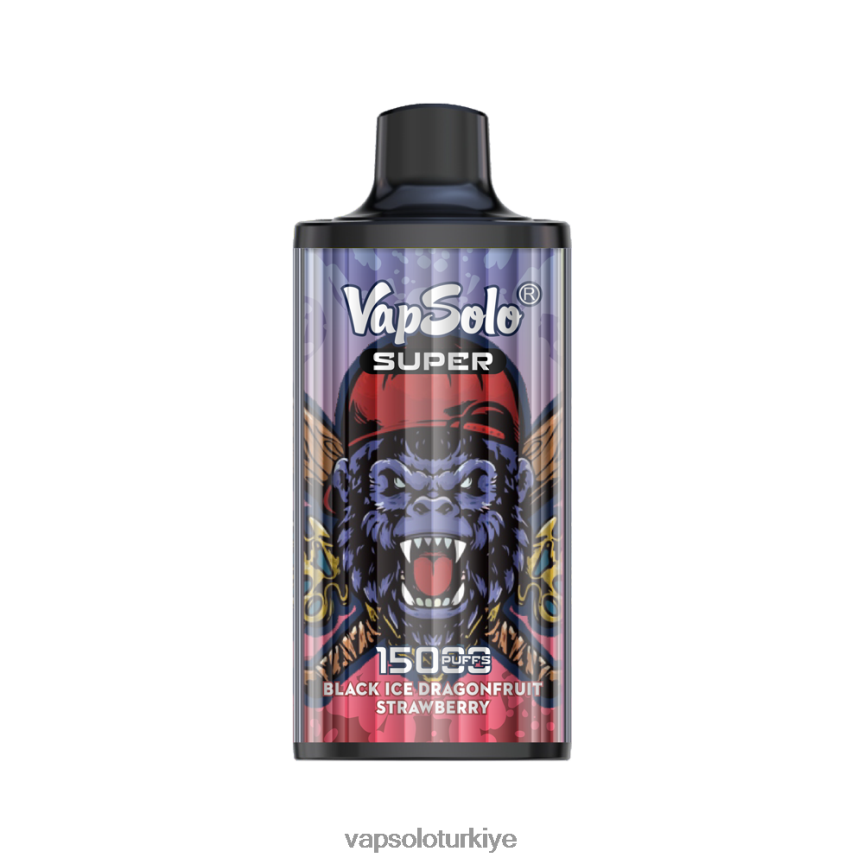 VapSolo Türkiye - siyah buz dragofruit çilek VapSolo SUPER tek kullanımlık elektronik sigara 6L02XF13