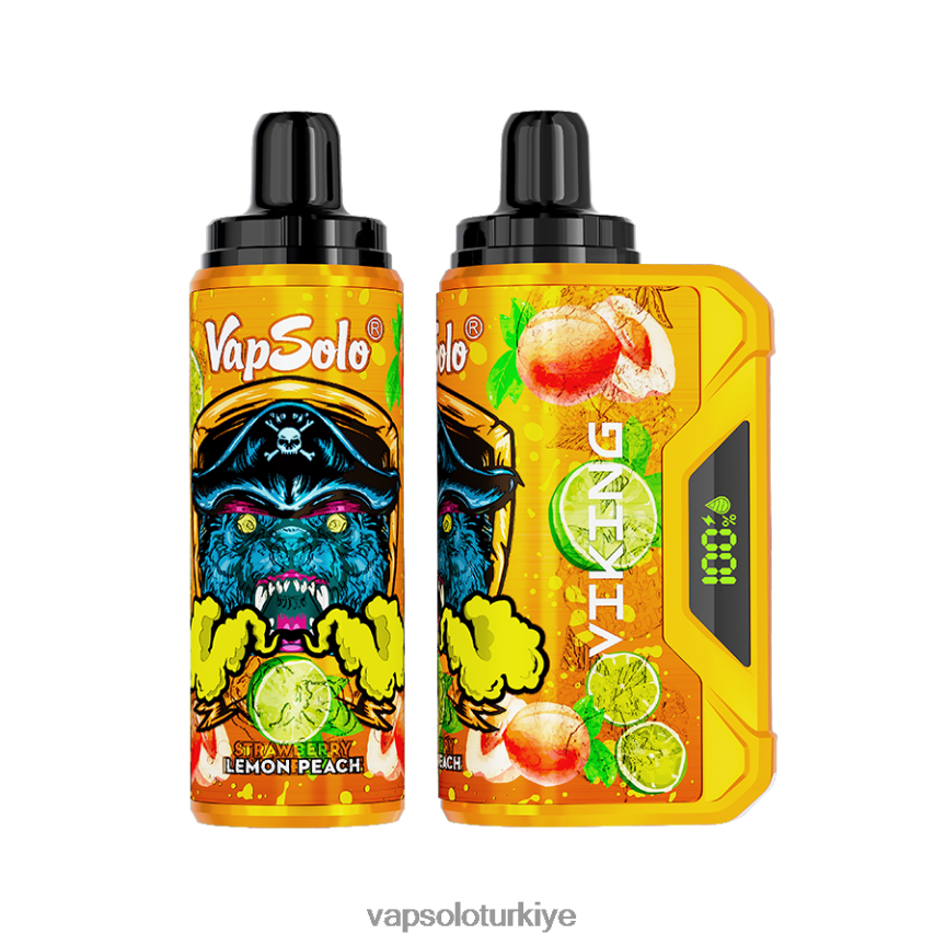 VapSolo Türkiye - limon şeftali VapSolo VIKING tek kullanımlık elektronik sigara 6L02XF41